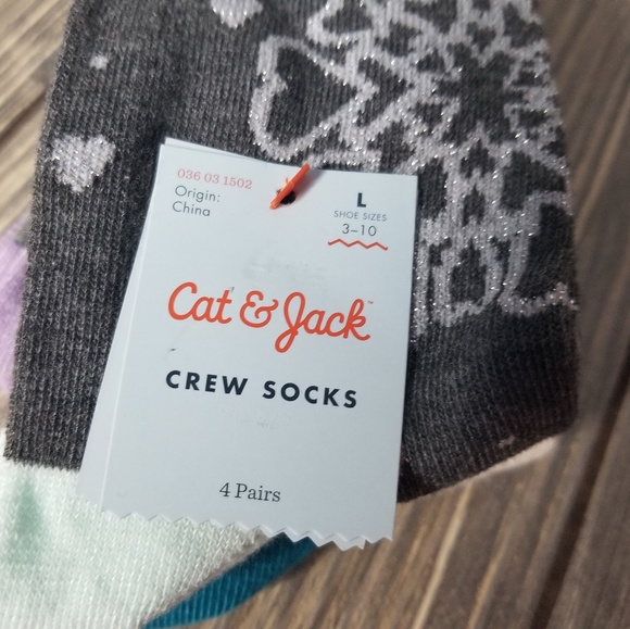 Cat & Jack Accessories Cat Jack Socks Silver Metallic 2 Pairs 3
